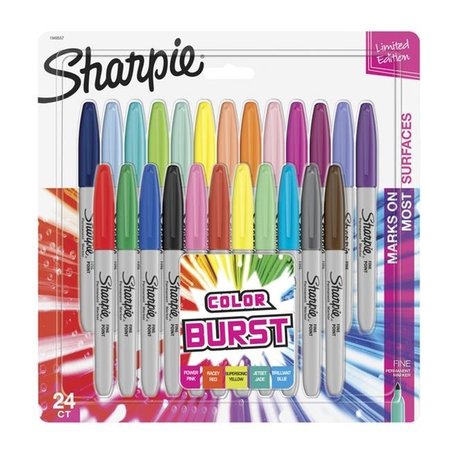 SHARPE MFG CO Sharpie 1593560 Fine Point Color Burst Permanent Markers; Assorted Color - Set of 24 1593560